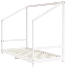 Estrutura de cama infantil 2x(90x190) cm pinho maciço branco