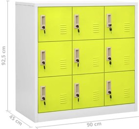 Cacifos 5 pcs 90x45x92,5 cm aço cinzento-claro e verde