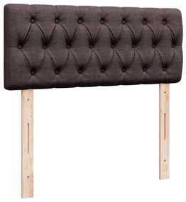 Cama boxspring com colchão 120x190 cm tecido castanho-escuro