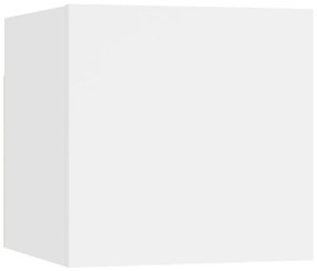 7 pcs conjunto de móveis de TV derivados de madeira branco