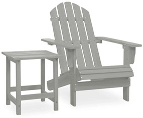 vidaXL Cadeira de jardim Adirondack com mesa madeira de abeto cinzento