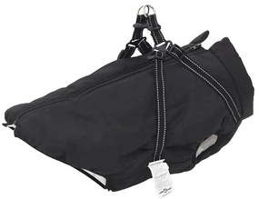 casaco para cães com arnês impermeável reflexivo preto L48