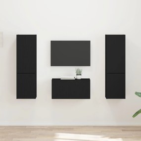 vidaXL Conjunto de móvel de TV 5 pcs Preto Madeira processada