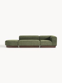 Módulo com chaise longue em teddy-bouclé com repousa pés Natalie