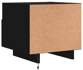 Mesa de cabeceira com luzes LED 40x39x37 cm preto