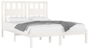Estrutura de cama 160x200 cm madeira de pinho maciça branco