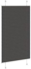 Preto Plissada Cega 75x150 cm Largura Tecido 74,4 cm Poliéster