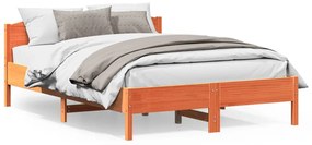 vidaXL Cama sem colchão 160x200 cm madeira pinho maciço castanho-mel