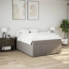 Cama com molas/colchão 160x200 cm tecido castanho-acinzentado