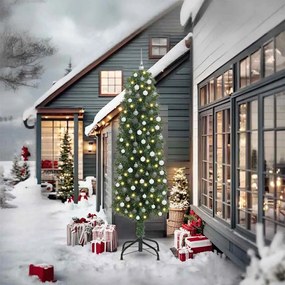 vidaXL Árvore de Natal Artificial Verde 240 cm PVC e Aço e Plástico