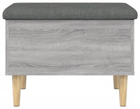 Banco de arrumação 62x42x46cm derivados madeira cinzento sonoma