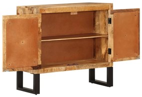 Aparador 80x30x71 cm madeira de mangueira áspera maciça/metal