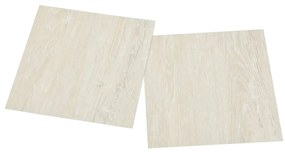 Tábuas de soalho autoadesivas 20 pcs 1,86 m² PVC cor creme