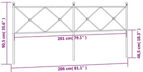 Cabeceira de cama 200 cm metal branco