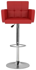 Bancos de bar 2 pcs couro artificial vermelho