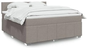 vidaXL Cama com molas/colchão 180x200 cm tecido castanho-acinzentado