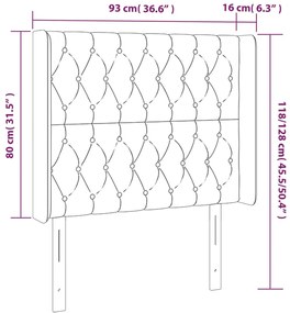 Cabeceira de cama c/ luzes LED veludo 93x16x118/128 cm rosa