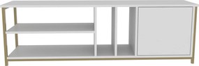 Móvel TV Oneida – Dourado e Branco – 140x35,3x50,8 cm