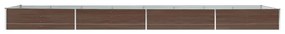Canteiro elevado de jardim aço galvanizado 600x80x45cm castanho