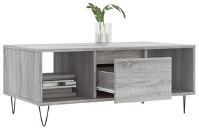 Mesa de centro 90x50x36,5 cm derivados madeira cinzento sonoma