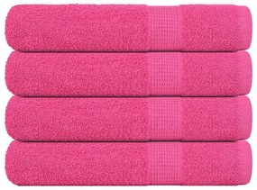 vidaXL Toalhas de sauna 4 pcs 80x200 cm 360 gsm 100% algodão rosa