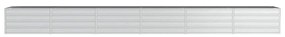 Canteiro elevado de jardim 480x80x45cm aço galvanizado prateado