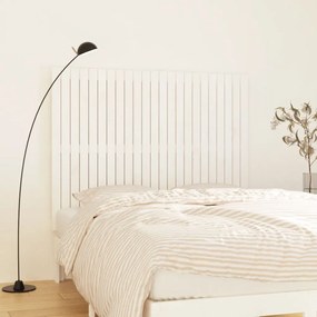 vidaXL Cabeceira de parede 146,5x3x110 cm madeira pinho maciça branco