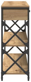 Mesa de Console vidaXL Carvalho Artesanal 100x28x75 cm Madeira Engenhe