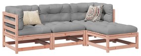 vidaXL 4 pcs conj. sofás jardim madeira abeto-de-douglas