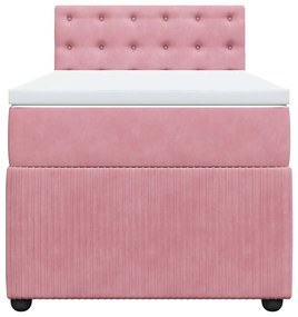 Cama com molas/colchão 90x190 cm veludo rosa