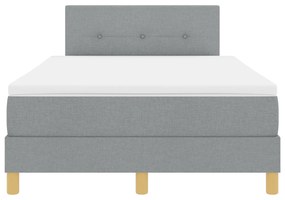 Cama Box Spring com Colchão Cinza Claro 120x190 cm Tecido