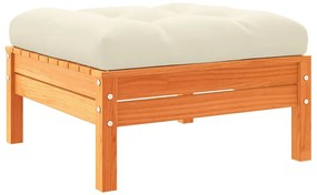 6 pcs conj. sofás jardim almofadões pinho maciço castanho cera