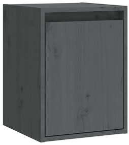 Armários de parede 2 pcs 30x30x40 cm pinho maciço cinza