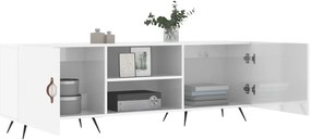 Móvel de TV 150x30x50 cm derivados de madeira branco brilhante