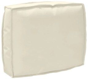 Conjunto de Almofadas de Palete 2 Peças Creme Tecido Oxford