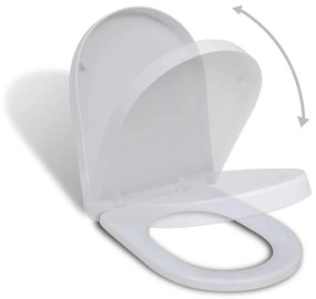vidaXL Tampo de sanita com fecho suave quadrada branco