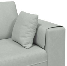 Sofá de Veludo com almofada com travesseiro Cinzento-claro 208 cm Velu