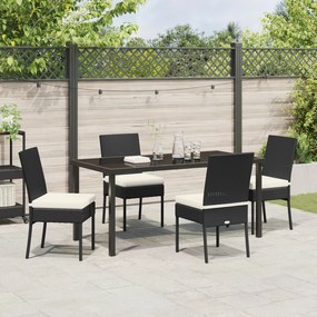 Conjunto de Jantar para Jardim 5 Peças Preto Polirã
