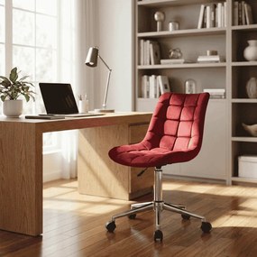 Cadeira de Escritório Medford Velvet Vermelho