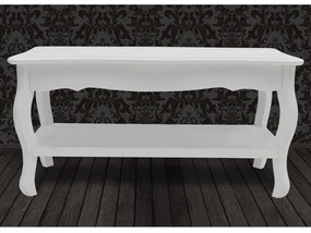 Mesa de centro com 2 prateleiras MDF branco