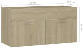 Armário de lavatório derivados de madeira carvalho sonoma