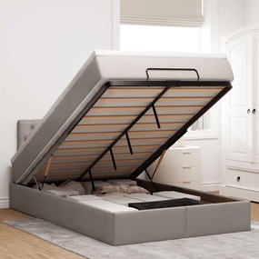 moldura de cama otomana vidaXL com tecido cinza 120x200cm