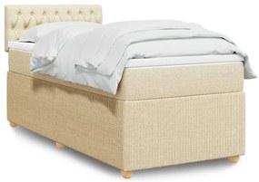 Cama com molas/colchão 90x190 cm tecido cor creme