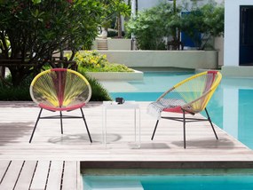 Conjunto de 2 cadeiras de jardim em rattan multicolor amarelo ACAPULCO Beliani