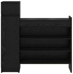 Cabine de Sapatos Carvalho Preto 100.5x28x100 cm Madeira Engenheirada