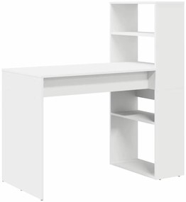 Mesa com Armazenamento Branca 113x54x120 cm Madeira Derivada