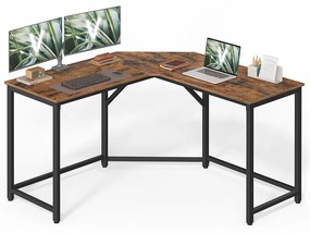 Secretária de canto 129 x 129 x 76 cm castanho vintage-preto