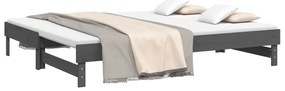 Sofá-cama de puxar 2x(90x200) cm pinho maciço cinza