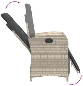 5 pcs conjunto de jantar p/ jardim c/ almofadões cinzento claro