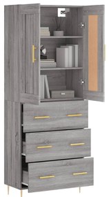 Armário alto 69,5x34x180 cm derivados de madeira sonoma cinza